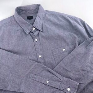 J. Crew Mens XL Button Down‎ Long Sleeve Casual Shirt blackish gray Textured